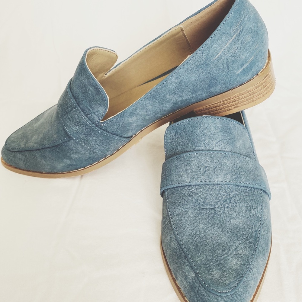 Blue Suede Loafers 6.5